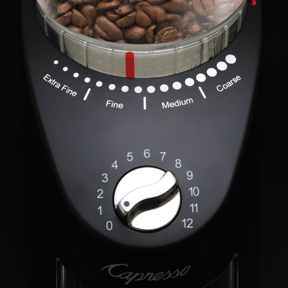 Capresso Infinity Plus Conical Burr Coffee Grinder In Black - Image 4