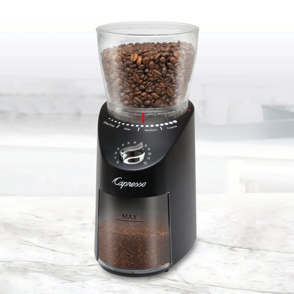 Capresso Infinity Plus Conical Burr Coffee Grinder In Black - Image 2