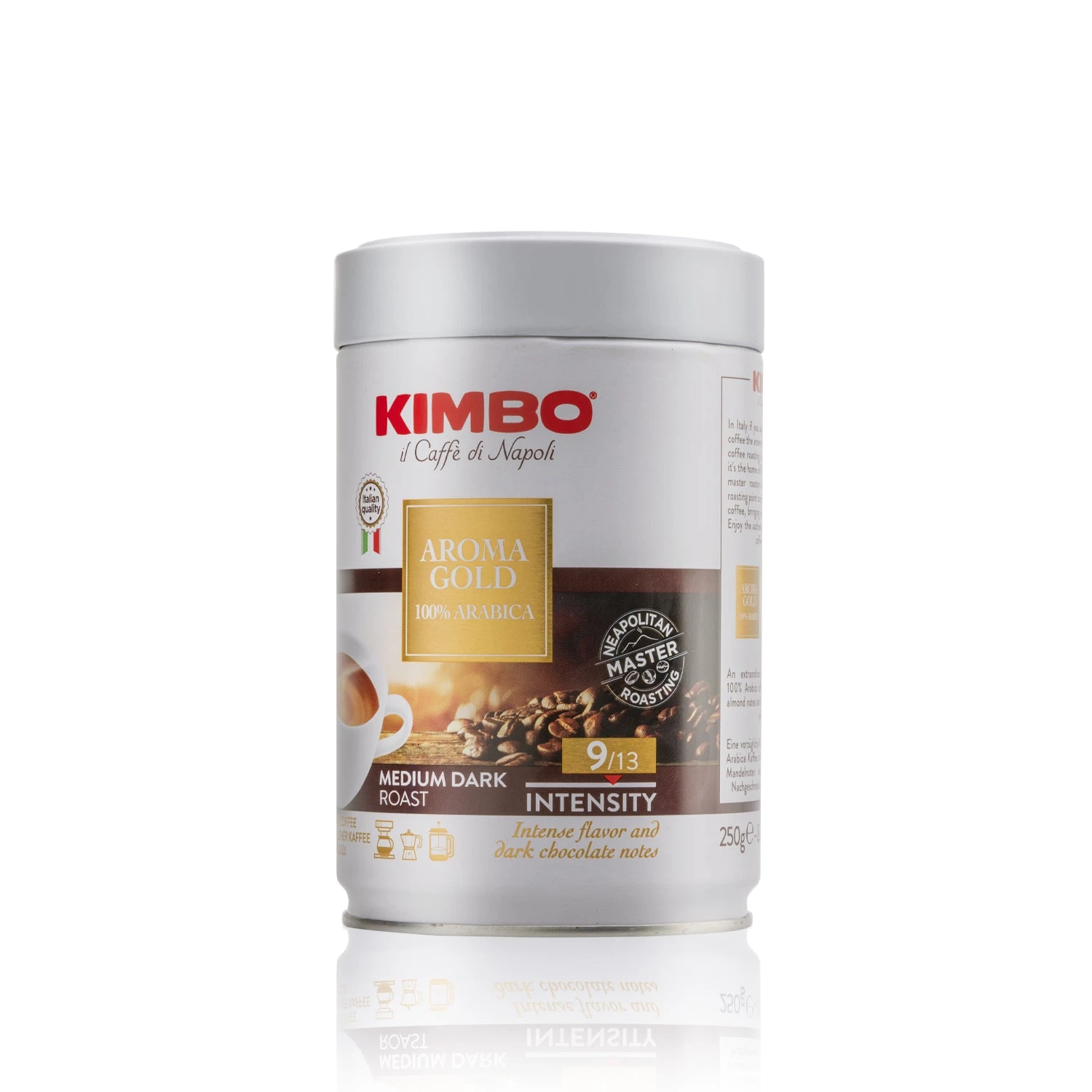 Kimbo Il Caffe Di Napoli Aroma Gold 100% Arabica Ground 250g - Tin - Image 3