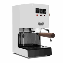 Gaggia Classic Evo Pro Espresso Machine In Polar White With Walnut