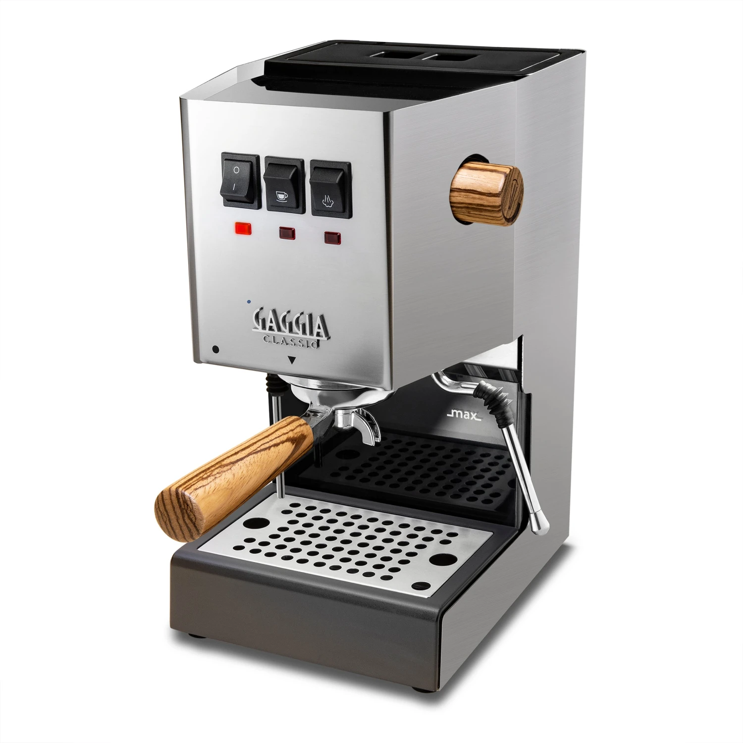 Gaggia Classic Pro In Stainless Steel - Zebra Wood