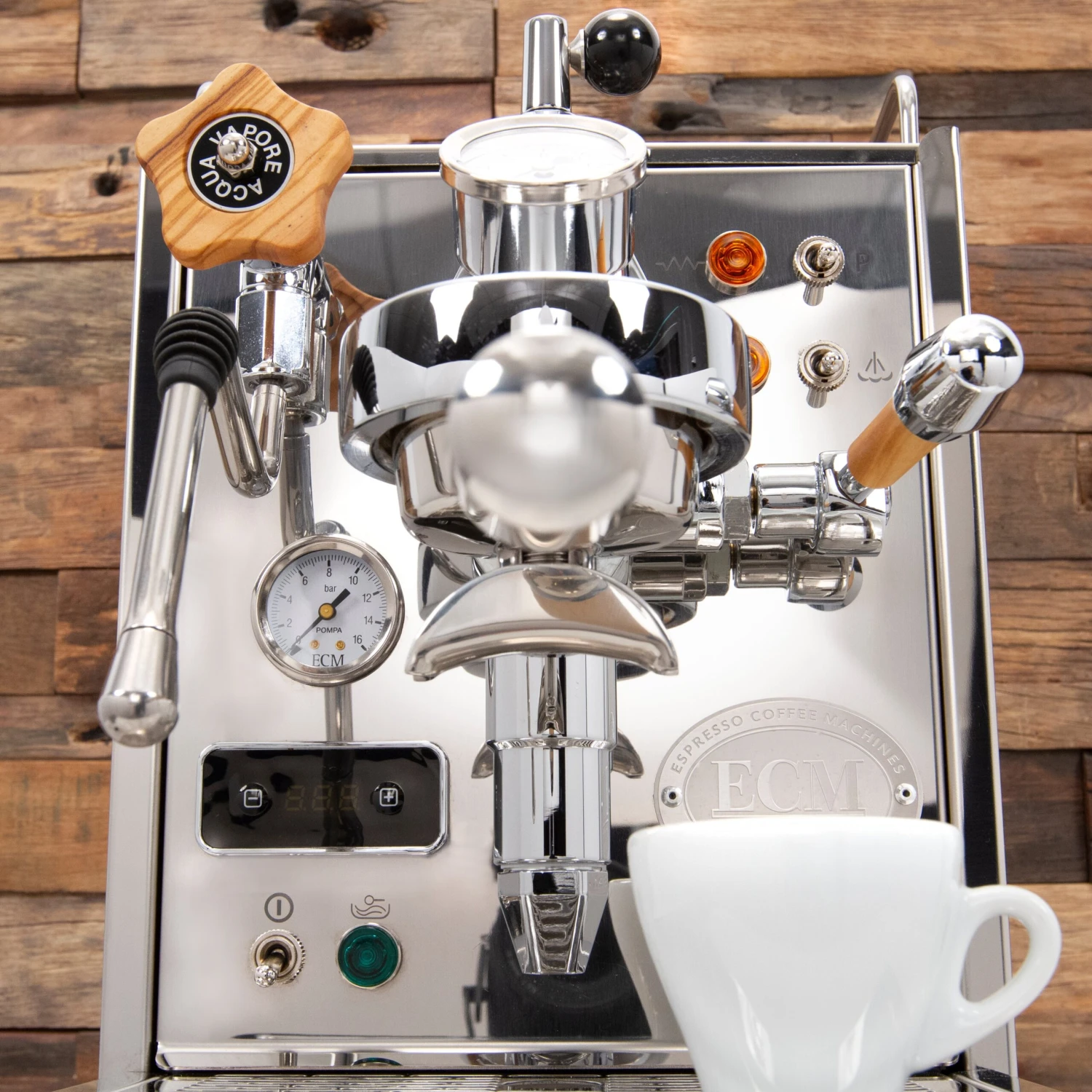 ECM Classika PID Espresso Machine With Flow Control - Olive Wood - Image 7