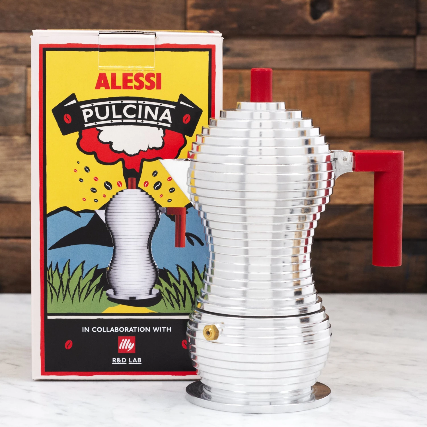 Illy Alessi Pulcina 3 Cup Moka Pot - Red - Image 7