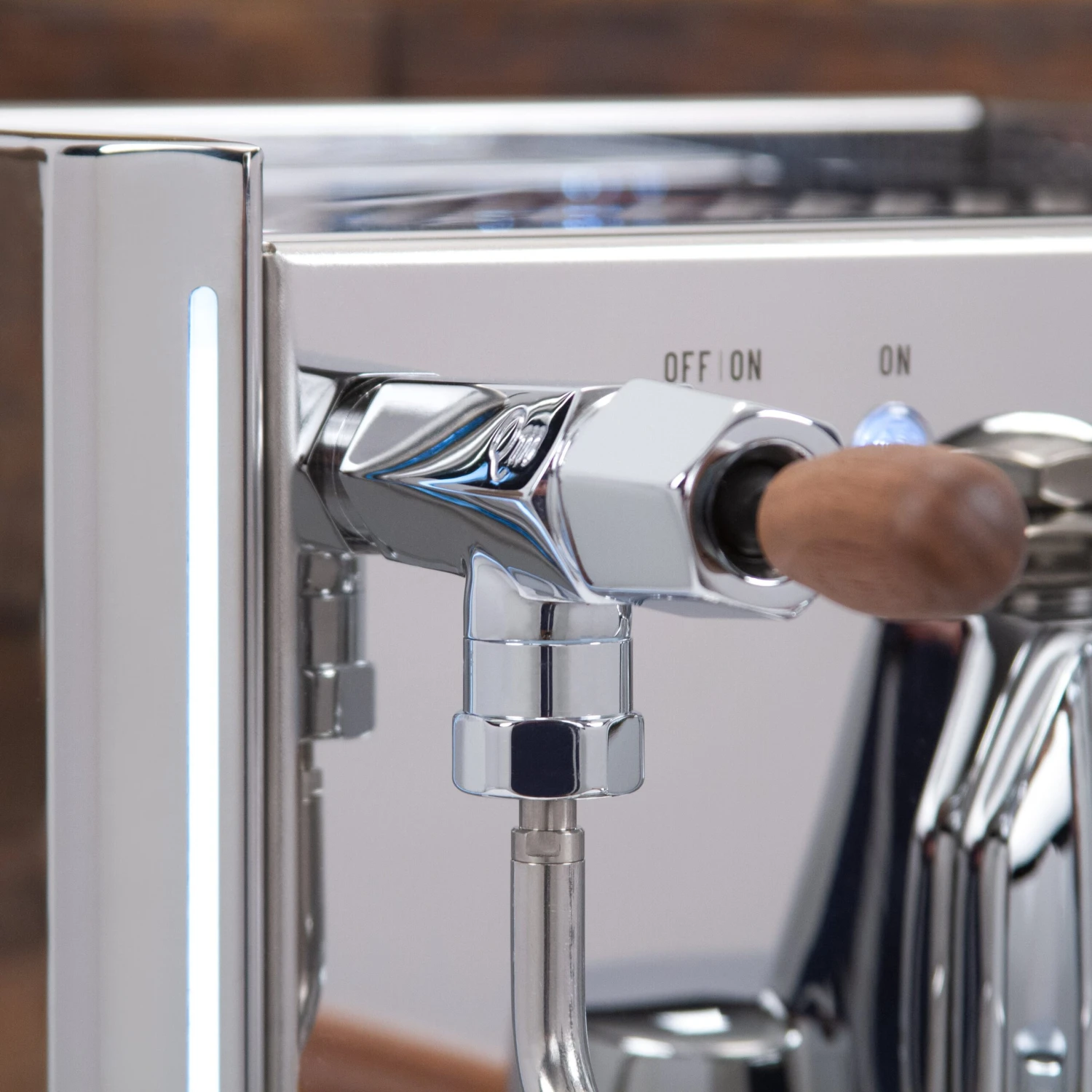 Quick Mill Vetrano Design Espresso Machine With Flow Control - Walnut Accents - Image 3