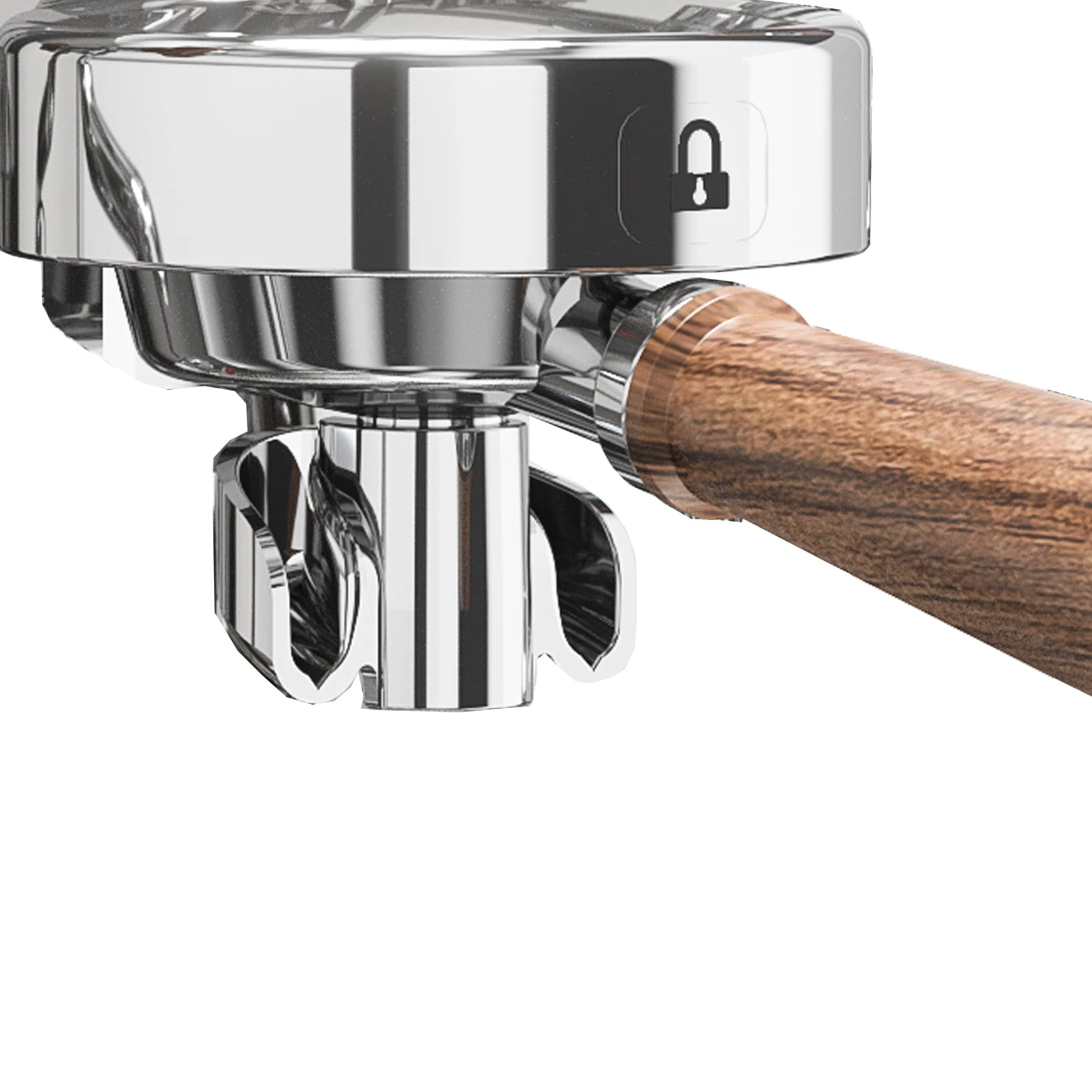 Lelit 58mm Double Spout Coffee Slide Portafilter - Walnut - Image 2