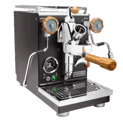 Profitec Pro 400 Espresso Machine In Matte Black With Flow Control And Olive Wood