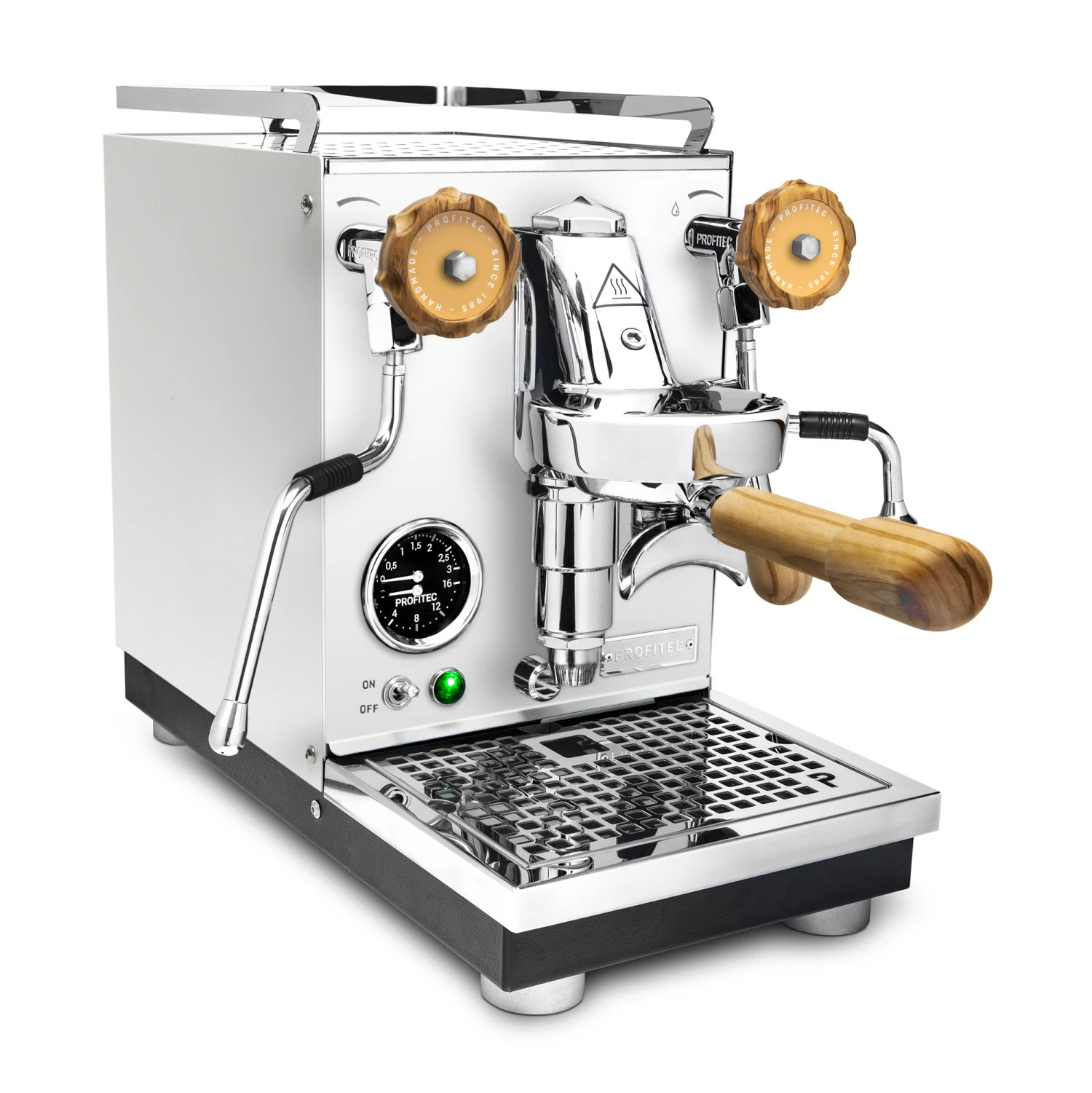 Profitec Pro 400 Espresso Machine In Matte White With Olive Wood - Image 3