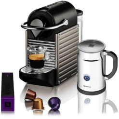 Nespresso C60 Pixie Electric Titan And Aeroccino Plus