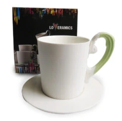 Loveramics Miix Designer Coffee Cup & Saucer In Apple Green